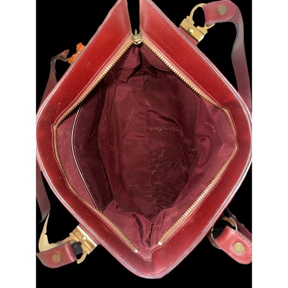 VTG Etienne Aigner Oxblood Red Leather Shoulder Bag & Belt Set 70s-80s Germany - Picture 9 of 13